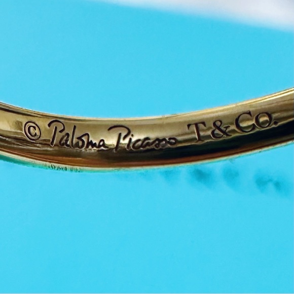 💥SOLD💥Tiffany & Co. Sugar Stack 18K Yellow Gold Paloma Picasso Blue Topaz Ring - Picture 4 of 7